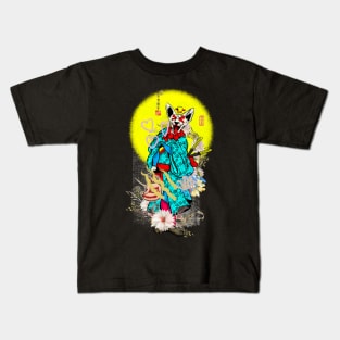 journey for wandering cat samurai warrior Kids T-Shirt